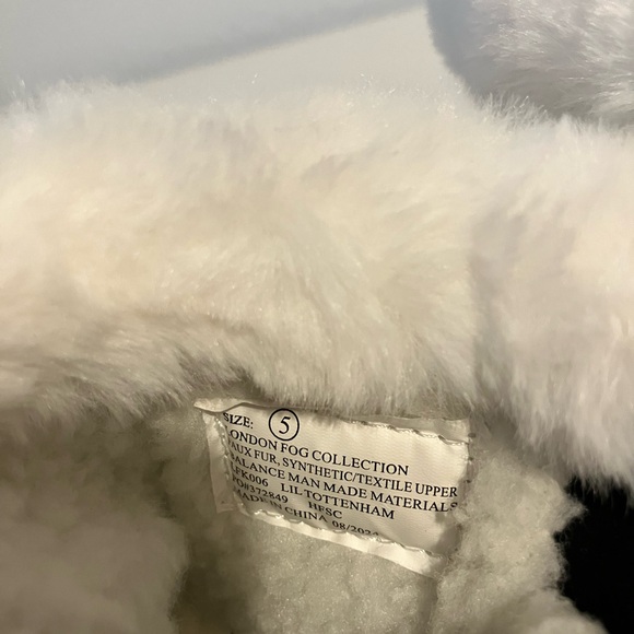 NWOT London Fog Pink and Gray Faux Fur Snow Boots for Girls Size C5 - Picture 6 of 8